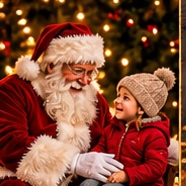 Baldwins Creek Farm - Hopewell Township, NJ: child visiting with Santa Claus for a holiday photo